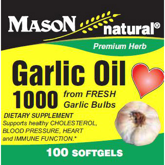 Garlic Oil 1000, 100 Softgels, Mason Natural