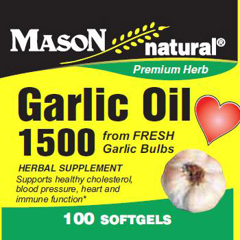 Garlic Oil 1500, 100 Softgels, Mason Natural