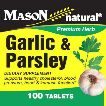 Mason Natural Garlic & Parsley, 100 Tablets, Mason Natural