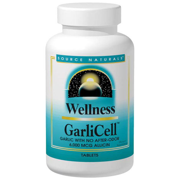 Wellness GarliCell Garlic Odorless 600mg 90 tabs from Source Naturals