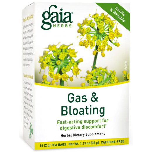 Gas & Bloating Tea, Gentle & Reliable, 16 Tea Bags x 6 Boxes, Gaia Herbs