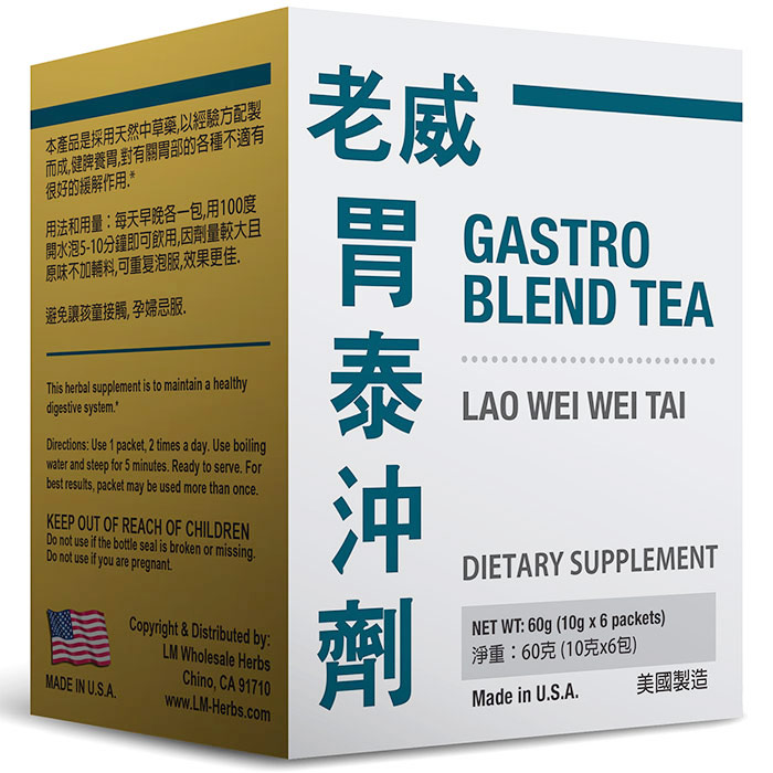 Gastro Blend Tea (Lao Wei Wei Tai), 10 g x 6 Packets, Naturally TCM