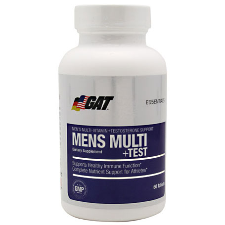 Mens Multi + Test, Mens Vitamins + Testosterone Support, 60 Tablets, GAT Sport