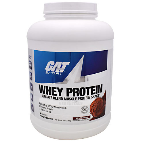 GAT Sport Whey Protein, Isolate Blend Muscle Protein Shake, 5 lb