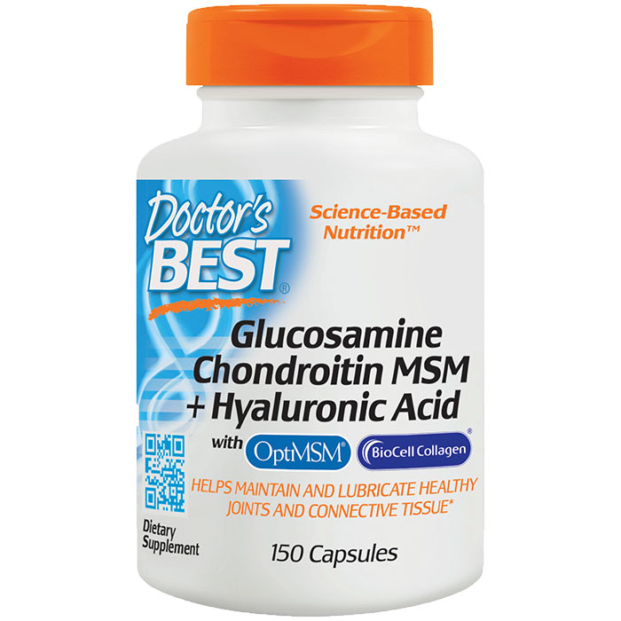 Glucosamine Chondroitin MSM plus Hyaluronic Acid, 150 Capsules, Doctors Best
