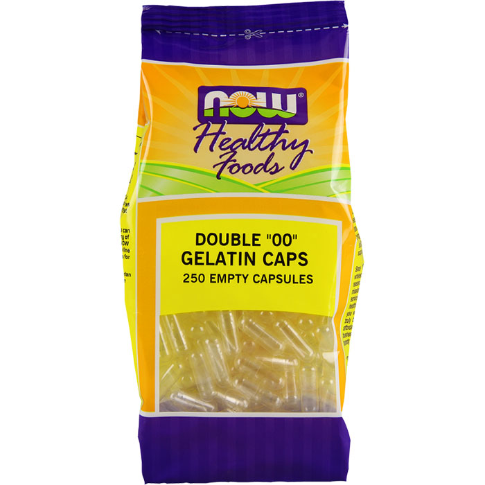 Empty Capsules Gelatin - Double 00, 250 Capsules, NOW Foods