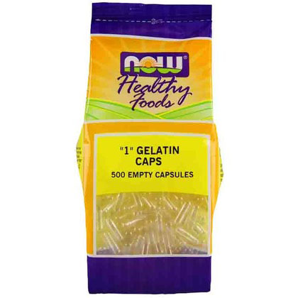 Gelatin Caps #1 - Empty Capsules, 500 gel caps, NOW Foods