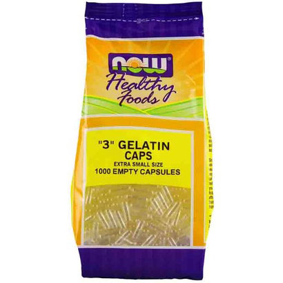 Gelatin Caps #3 - Empty Capsules, 1000 gel caps, NOW Foods