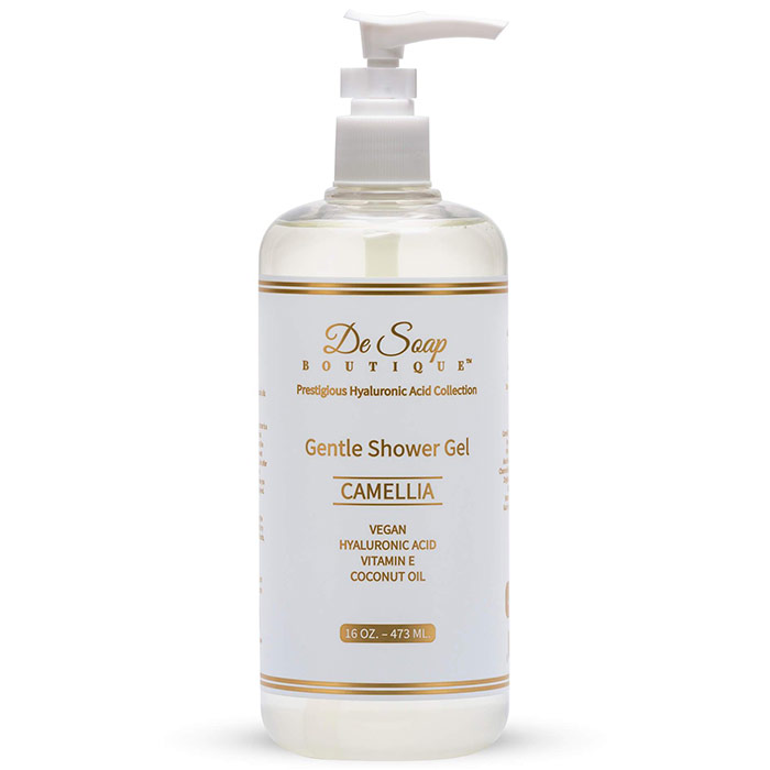 Gentle Shower Gel - Camellia, 16 oz (473 ml), De Soap Boutique