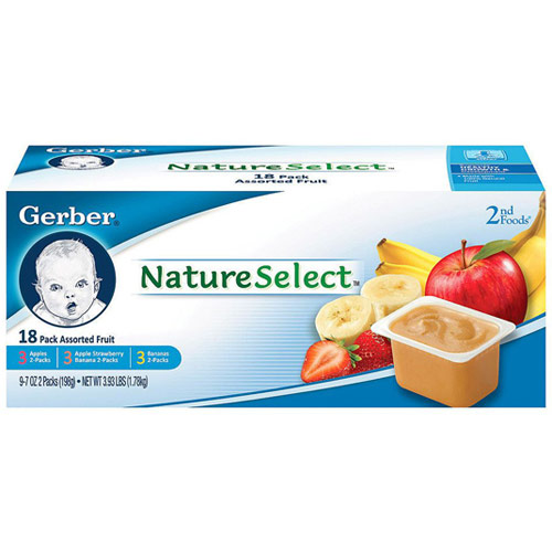 Gerber NatureSelect 2nd Foods Assorted Fruit, 18 Pack (3.93 lb)