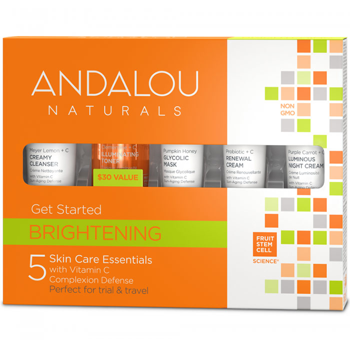 Get Started Brightening Kit, 5 pc, Andalou Naturals