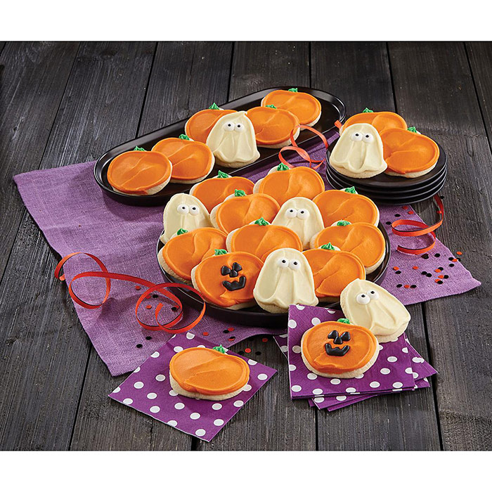 Ghost & Pumpkin Cut-Outs Frosted Halloween Cookies, 24 ct, Cheryls Cookies