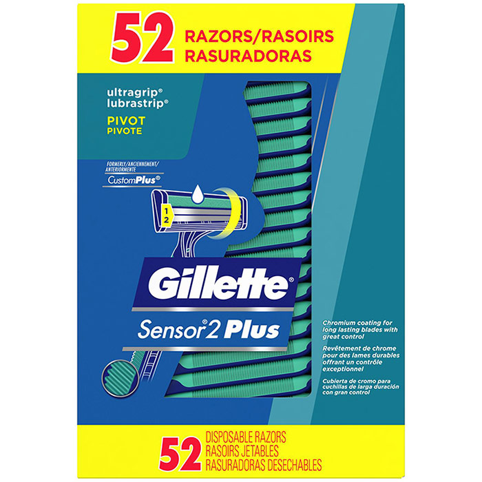 Gillette Sensor2 Plus Disposable Razors, 52 Razors