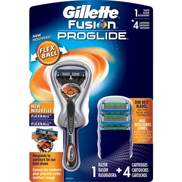 Gillette Fusion ProGlide Flexball Razor & 4 Cartridges