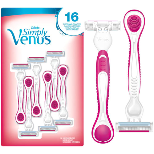 Gillette Simply Venus Disposable Razor for Women, 16 Razors