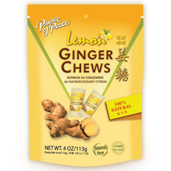 Ginger Chews (Candy) with Lemon, 4 oz, Prince of Peace