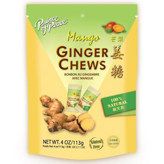 Ginger Chews (Candy) with Mango, 4 oz, Prince of Peace