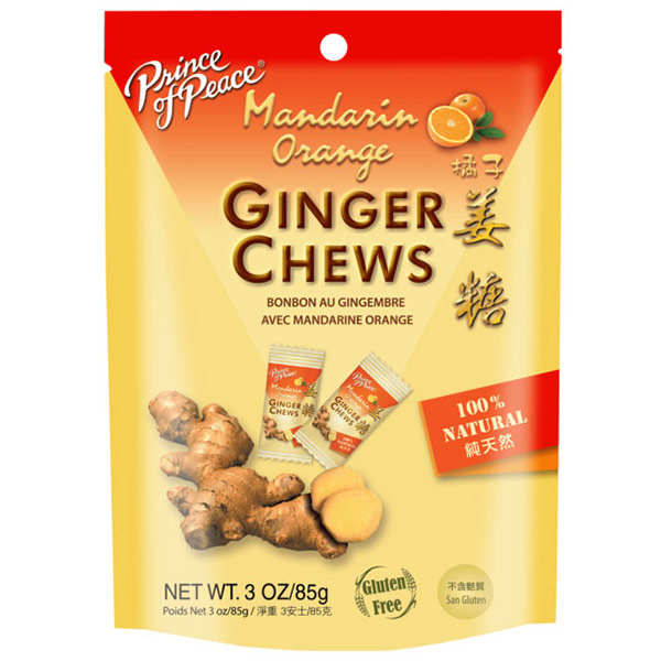 Ginger Chews (Candy) with Orange, 3 oz, Prince of Peace