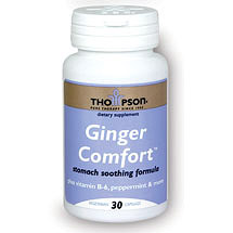 Thompson Nutritional Ginger Comfort, Stomach Soothing Formula, 30 Vegicaps, Thompson Nutritional Products