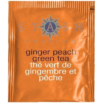 Premium Ginger Peach Green Tea with Matcha, 18 Tea Bags x 6 Box, Stash Tea