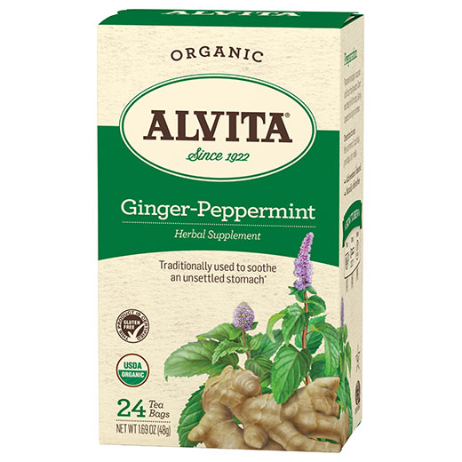 Organic Ginger Peppermint Tea, 24 Tea Bags, Alvita Tea