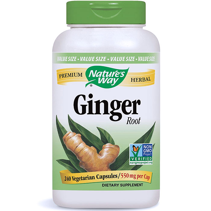 Ginger Root 550 mg, Value Size, 240 Vegetarian Capsules, Natures Way