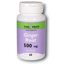 Thompson Nutritional Ginger Root 500mg 60 caps, Thompson Nutritional Products