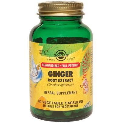 Ginger Root Extract - Standardized Full Potency, 60 Vegetable Capsules, Solgar