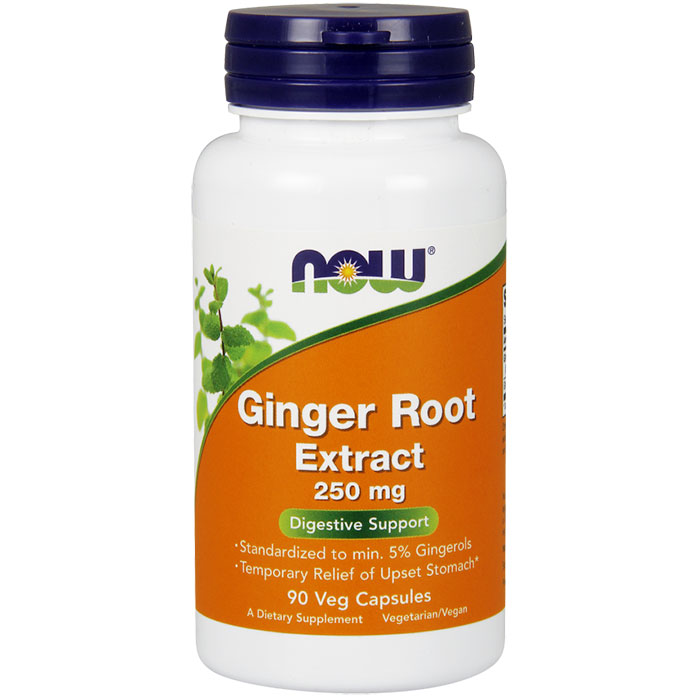 NOW Foods Ginger Root Extract 250mg 90 Vcaps, NOW Foods
