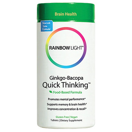 Rainbow Light Gingko-Bacopa Quick Thinking 60 tabs, Rainbow Light
