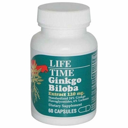 Ginkgo Biloba Extract 120 mg, 60 Capsules, LifeTime