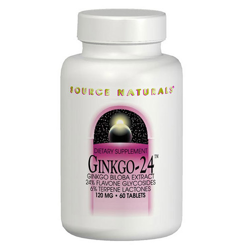 Ginkgo-24 Ginkgo Biloba Extract 120mg 60 tabs from Source Naturals