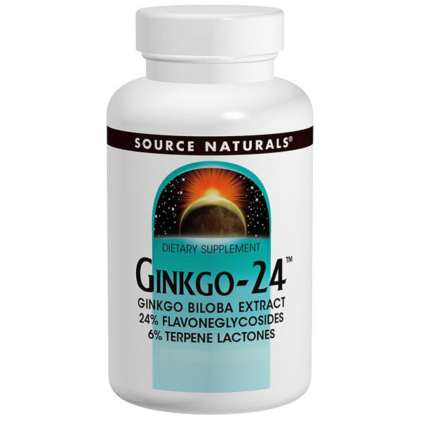 Ginkgo-24 Ginkgo Biloba Extract 60mg 60 tabs from Source Naturals