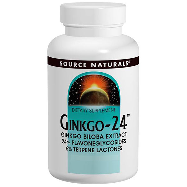 Ginkgo-24 Ginkgo Biloba Extract 60mg 120 tabs from Source Naturals
