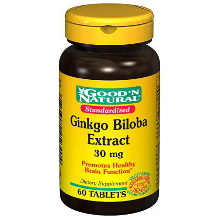 Good 'N Natural Ginkgo Biloba 30 mg Standardized, 60 Tablets, Good 'N Natural