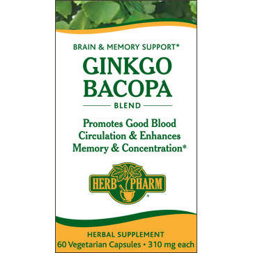 Ginkgo Bacopa, 60 Capsules, Herb Pharm