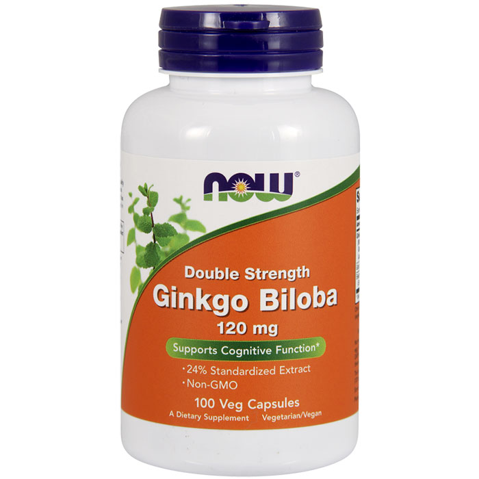 Ginkgo Biloba 120 mg, Standardized Extract, 100 Vegetarian Capsules, NOW Foods