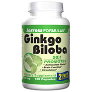 Ginkgo Biloba 50:1 60 mg, 120 Capsules, Jarrow Formulas