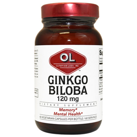 Ginkgo Biloba Extract 120 mg, 60 Veggie Capsules, Olympian Labs