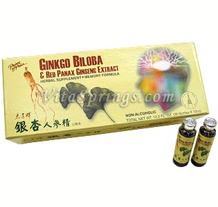 Ginkgo Biloba & Red Panax Ginseng Extract 10 x 10cc, Prince of Peace