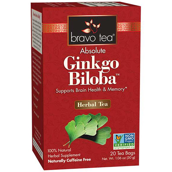 Absolute Gingko Biloba Herbal Tea, 20 Tea Bags, Bravo Tea