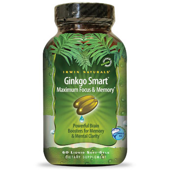 Ginkgo Smart, Maximum Focus & Memory, 120 Liquid Softgels, Irwin Naturals
