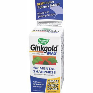 Ginkgold Max Ginkgo Extract 120mg 60 tabs from Natures Way