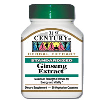 Ginseng Extract 200 Vegetarian Capsules 21st Century
