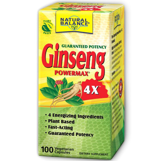 Ginseng Power Max 4X, Value Size, 100 Vegetarian Capsules, Natural Balance