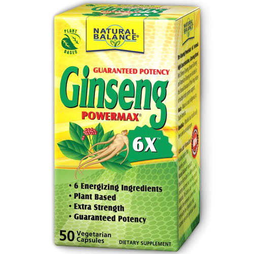 Ginseng Power Max 6X, 50 Vegetarian Capsules, Natural Balance