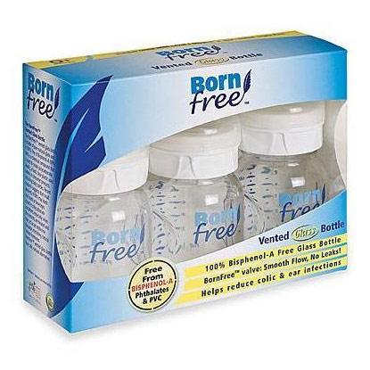 BornFree (Born Free) Glass Bottle, 5 oz Baby Bottle, 3 Pack, BornFree (Born Free)