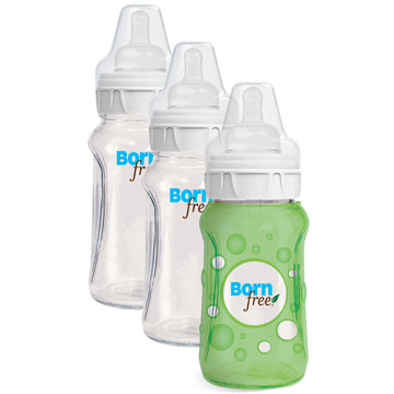 BornFree (Born Free) Glass Bottle, 9 oz Baby Bottles, 3 Pack, BornFree (Born Free)
