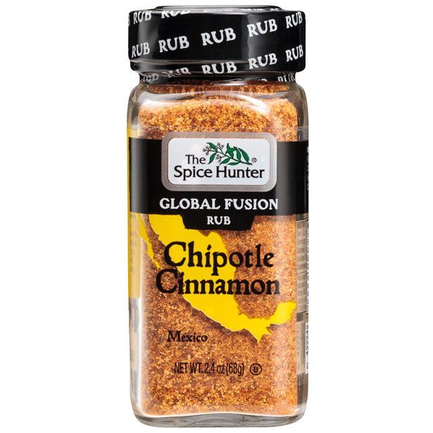 Chipotle Cinnamon Global Fusion Rub, 2.4 oz x 3 Jars, Spice Hunter