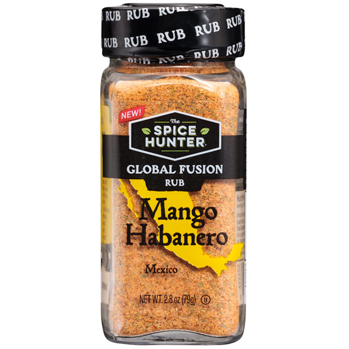 Mango Habanero Global Fusion Rub, 2.8 oz x 3 Jars, Spice Hunter
